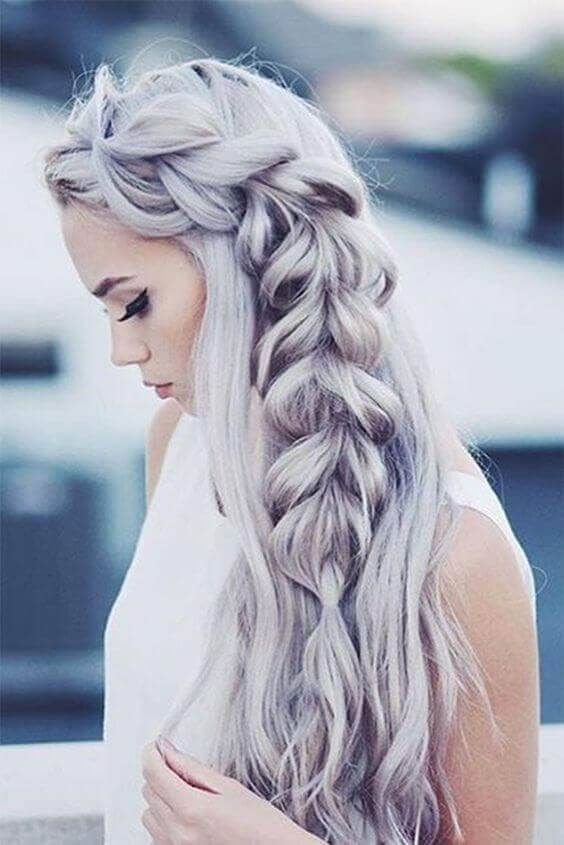 Loose Side Braid With Lavender Color (Most Pinned Hairstyles Top Pick!)