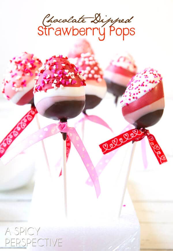 Dipped Strawberry Pops with Sprinkles