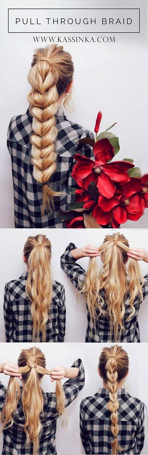 Long Easy Ponytail Braided Hair Tutorials