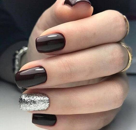 Black and Silver Manicure