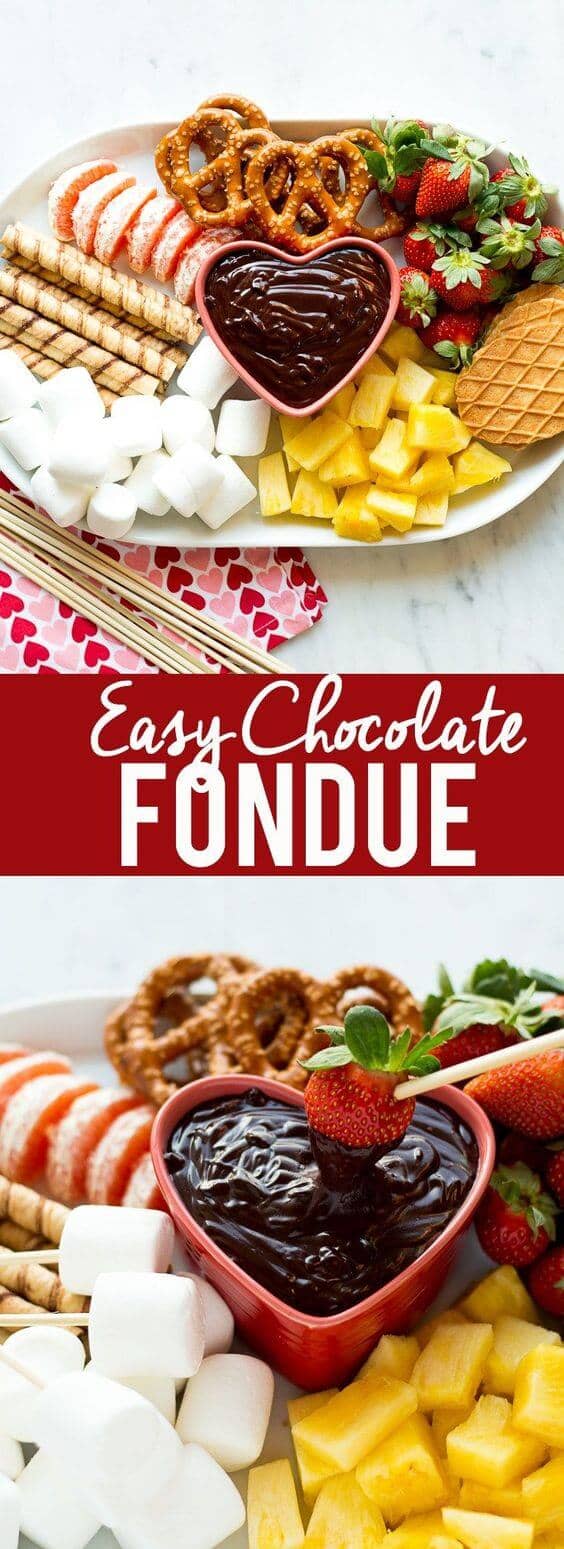 Easy and Quick Chocolate Fondue for the Romantics