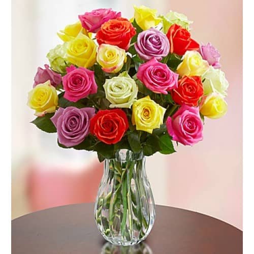 Bright and Funky Colorful Roses