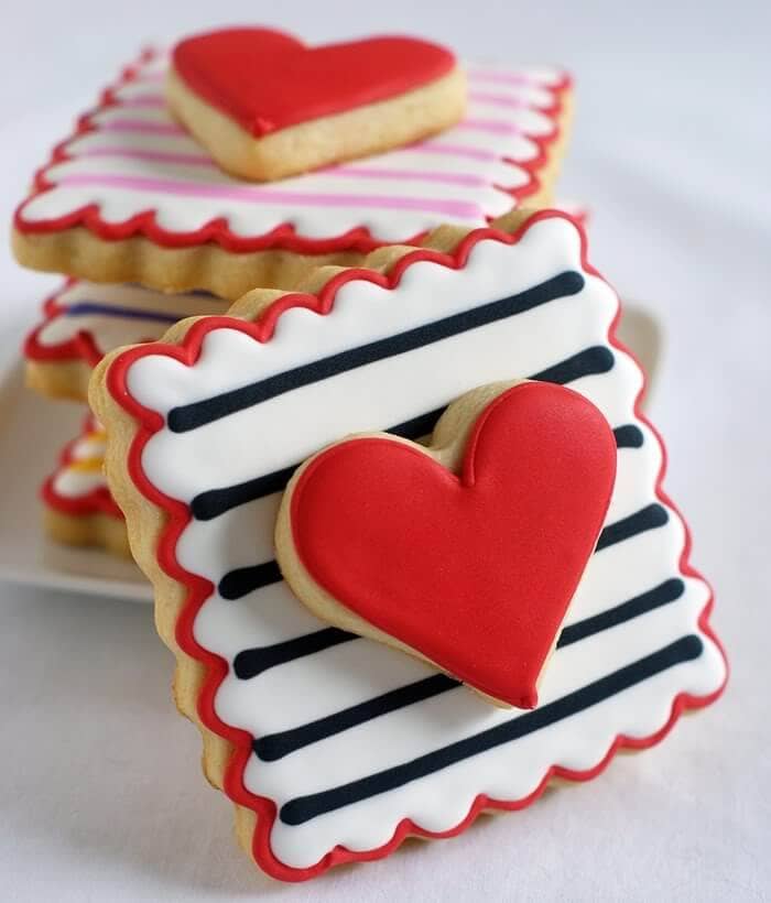Stacked Valentine Stamps with Royal Icing