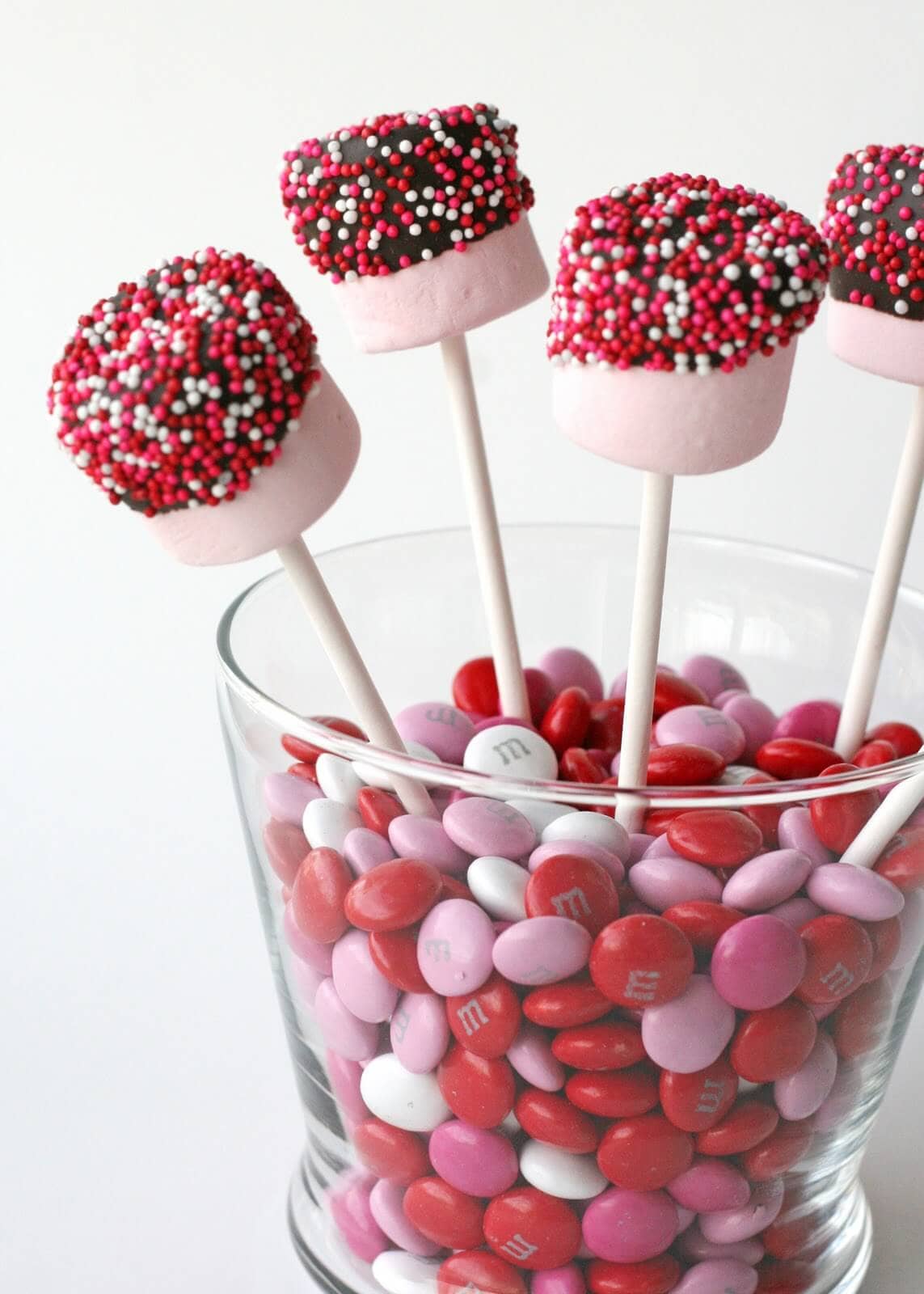Pink Dipped Marshmallows on a Stick
