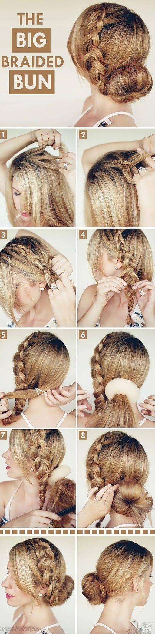 Sock Bun With Side Braid