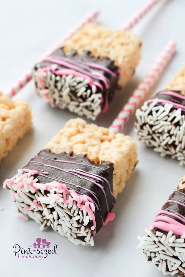 Rice Cereal Treats Dipped in Chocolate