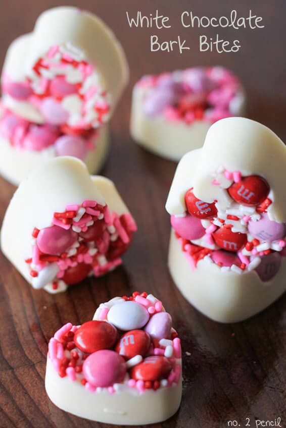 Candy-Coated White Chocolate Heart Bites