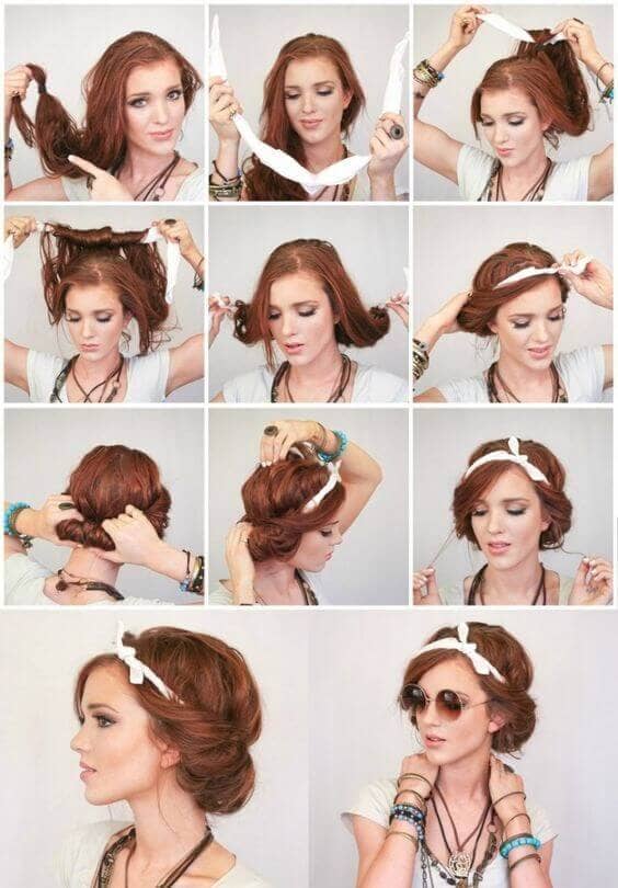 Bandana-rolled Chignon