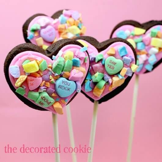 Cookie Pops with Crushed Hearts