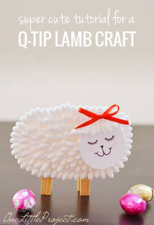 Fluffy Lamb Made With Q-tips