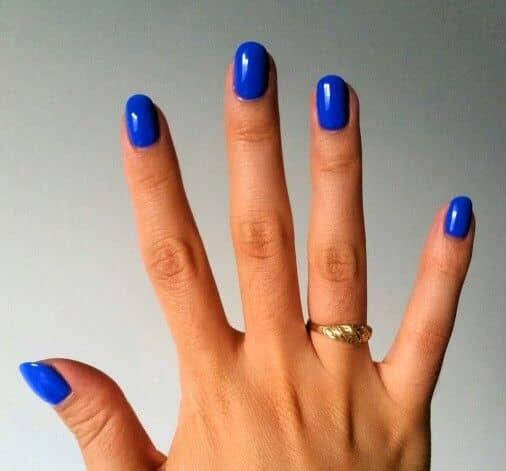 Cobalt Blue Squoval Shellac Manicure