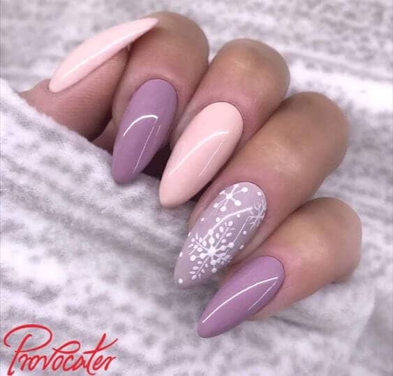Lovely Pastel Pink and Purple with Snowflakes