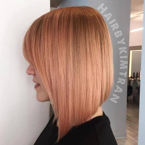 Edgy Chic Strawberry Blonde Bob