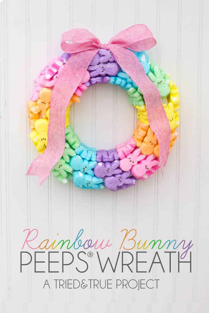 Bright and Colorful Rainbow Peeps Wreath