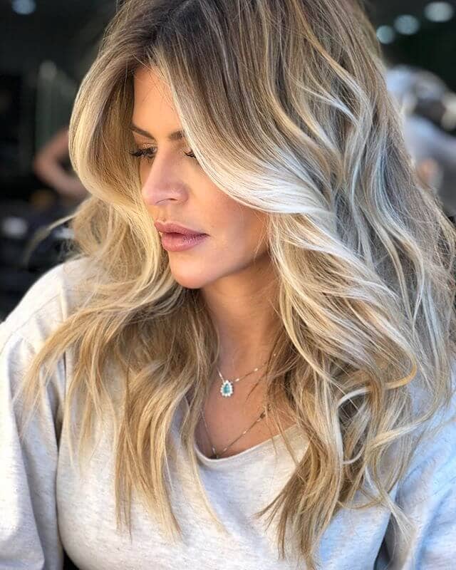 Frosty Blonde Textured Balayage Hair Highlights