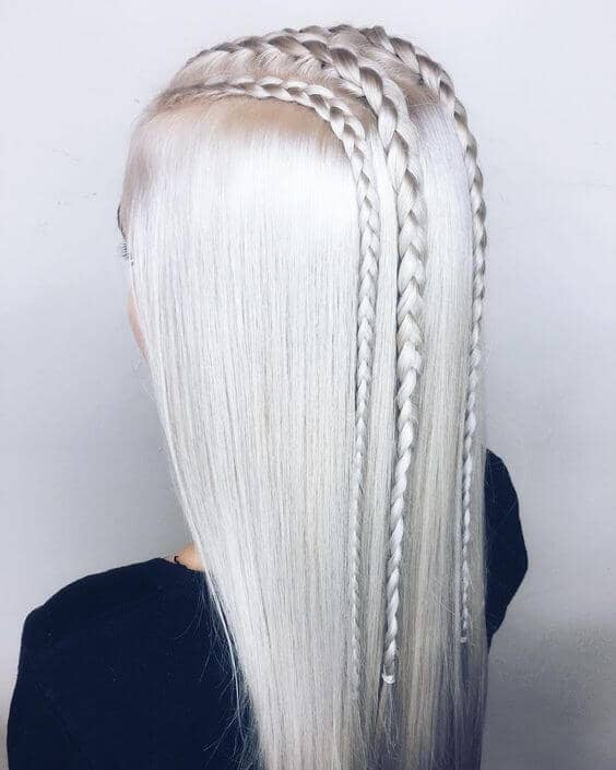 White Blonde and Unique Braids