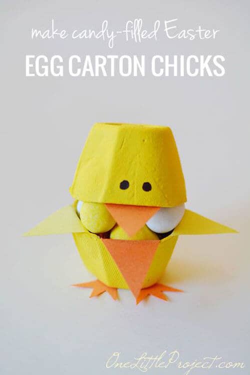 Little Chicks Made From Egg Cartons