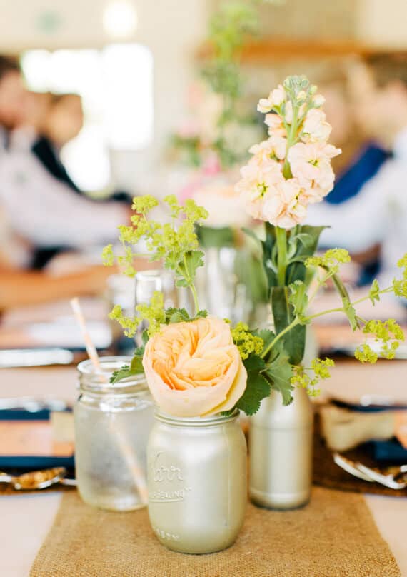 Rustic and Simple Mason Jar Centerpiece Idea