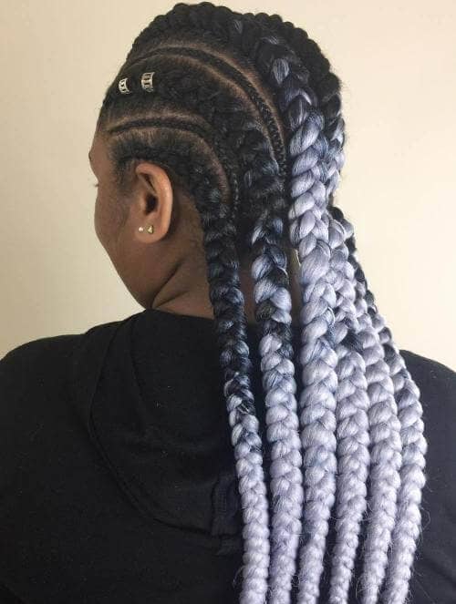 Alternating Big Goddess Braids for Cool Cornrow Goddess Braids