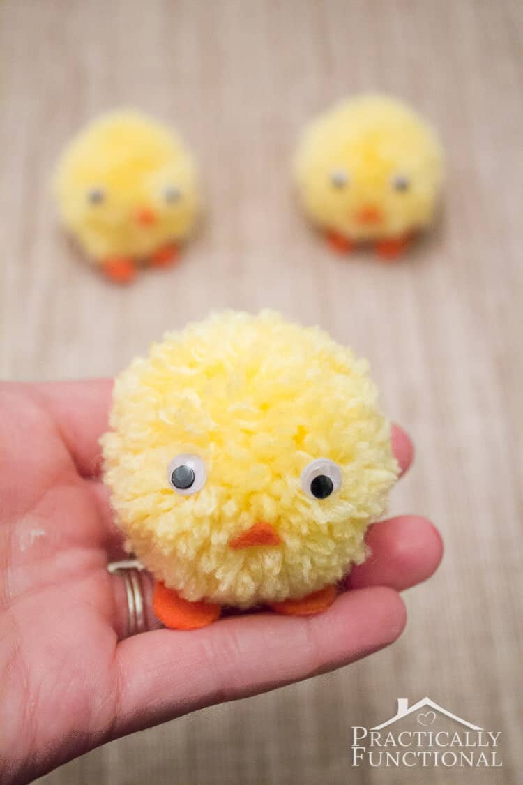 Funny Pom-Pom Chicks with Googly Eyes