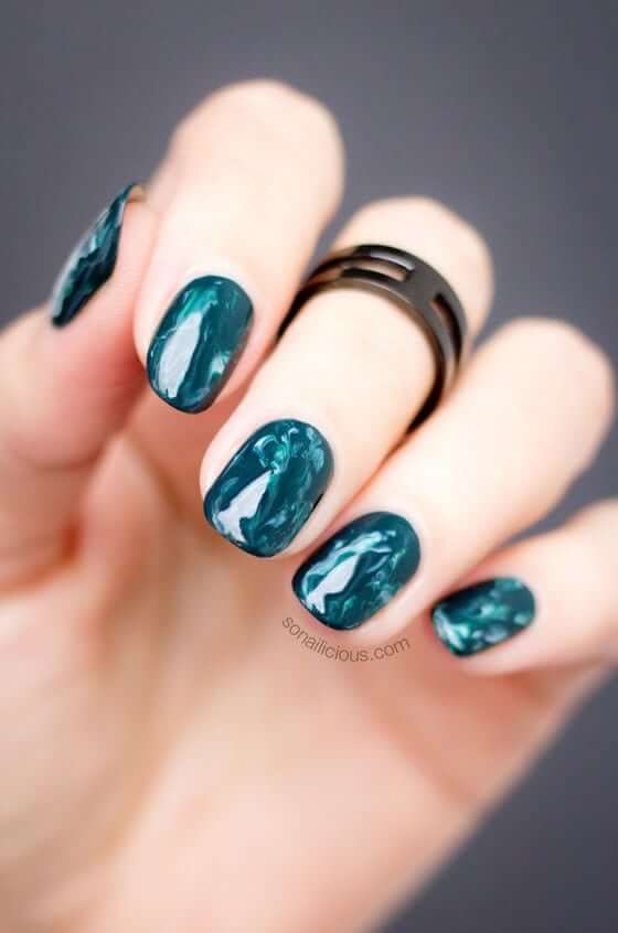 Unique Aqua Blue Acrylic Nails