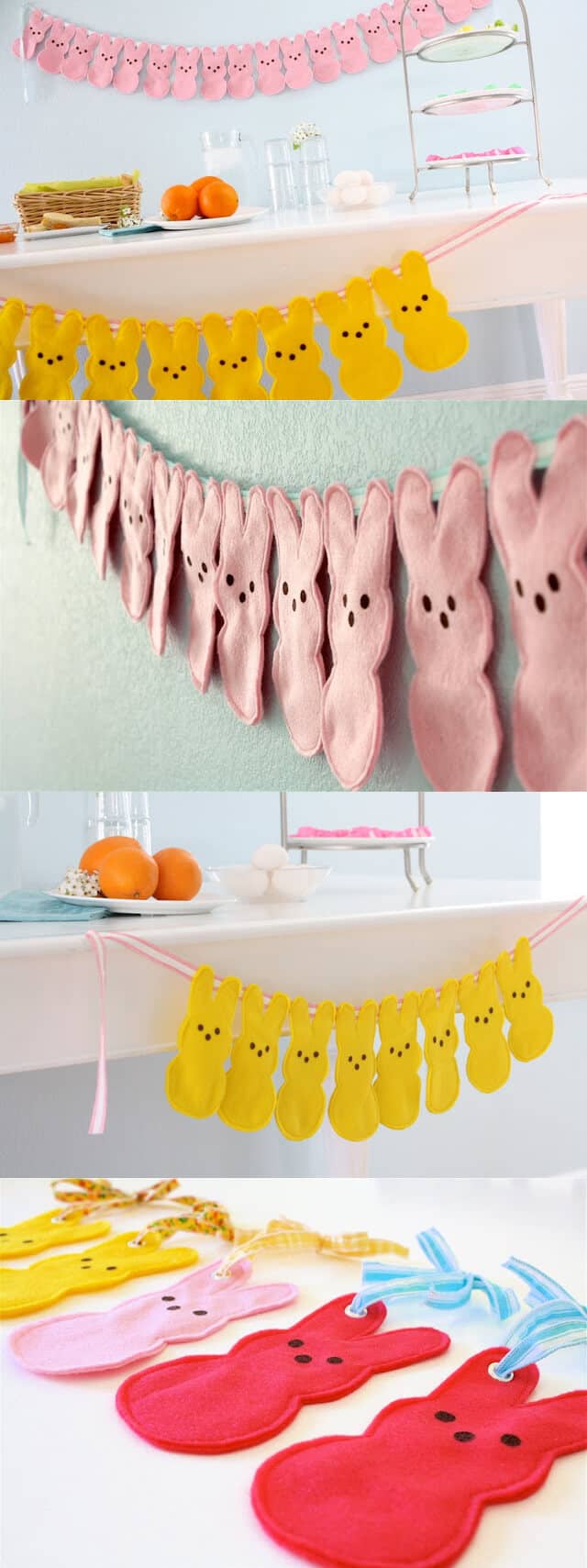 Colorful Felt Bunny Hanging Garland