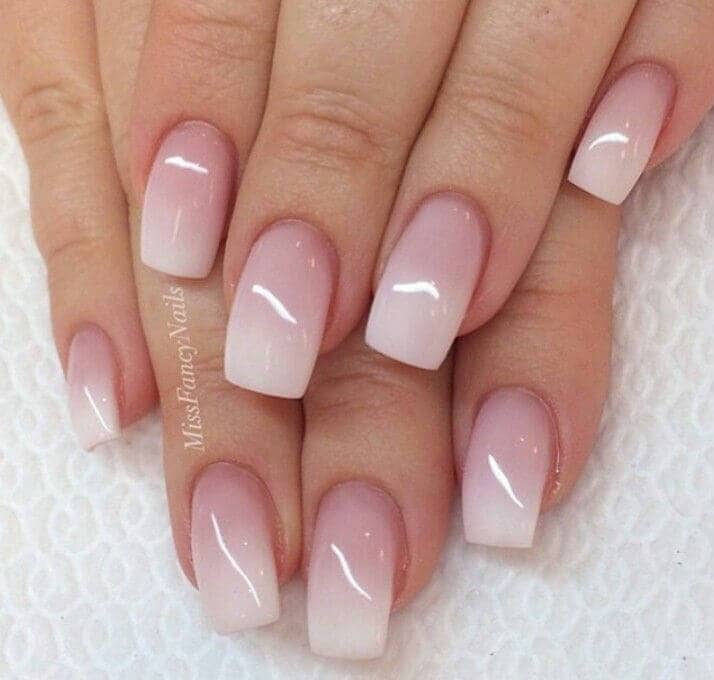 Classy Baby Boomer Nails Natural Nails