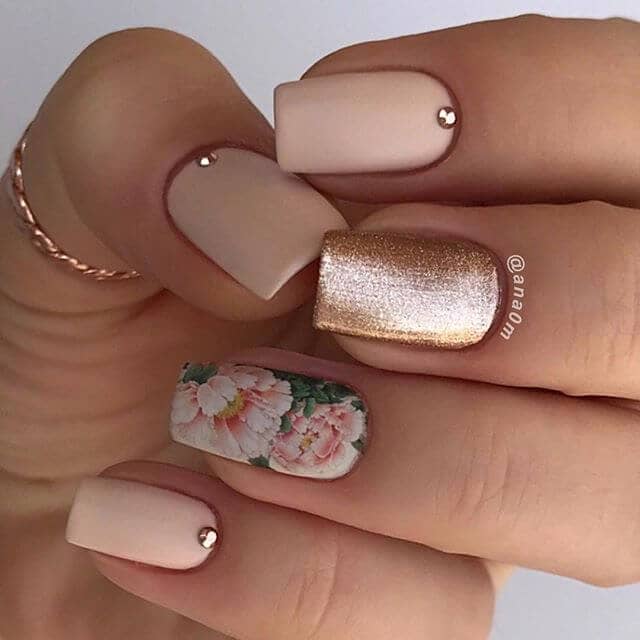 Pink Peony Designer Nails Design