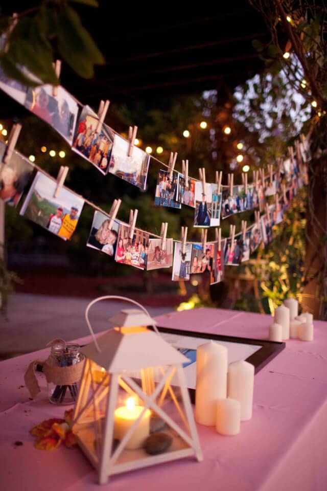 Rustic Clothespin Photo Display Idea