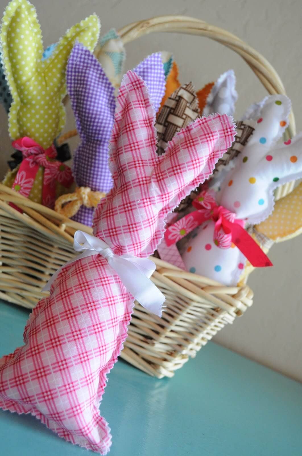 Stuffed Bunnies in a Basket