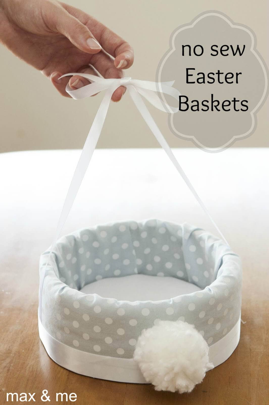 No Sew Easter Basket with Puffy Tail