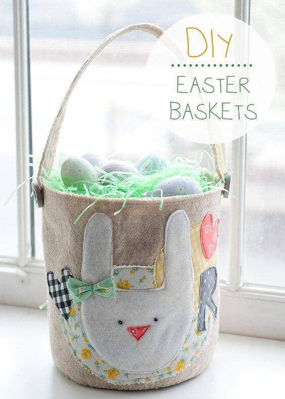 Felt Applique Basket with Initials