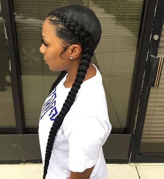 Goddess Braids Pigtails for Healthy and Natural Hair