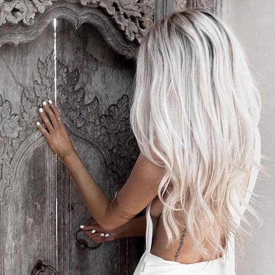 White Blonde with Layered Waves