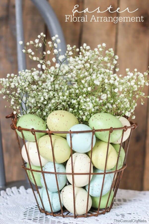 Basket of Eggs Kissed with Baby’s Breath