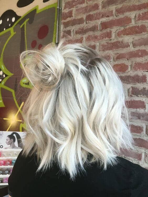 Dirty Platinum Blonde Grown-Out Bob