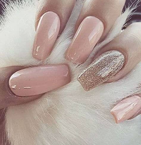 Neutral Nudes with Some Sizzling Sparkle Nail Designs