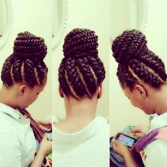 Spiraling Goddess Box Braids Updo