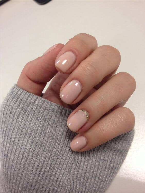 Neutral Nail Colors with Gold Nail Art