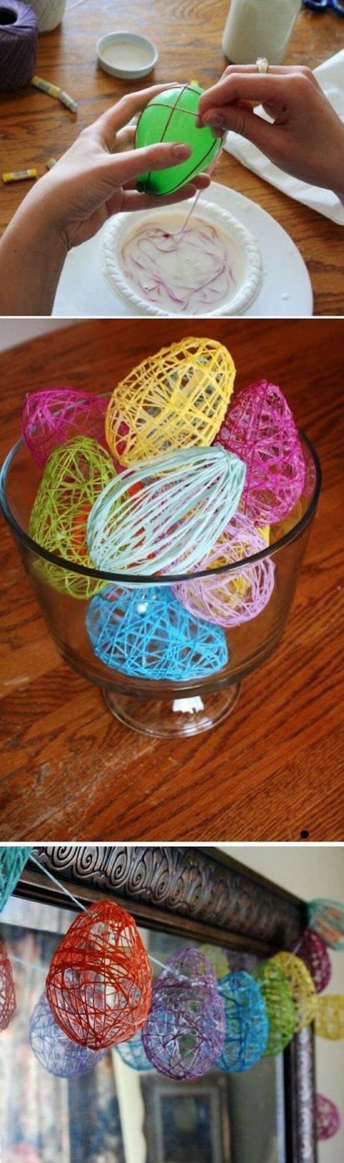 Colorfully Woven Easter Egg Decorations