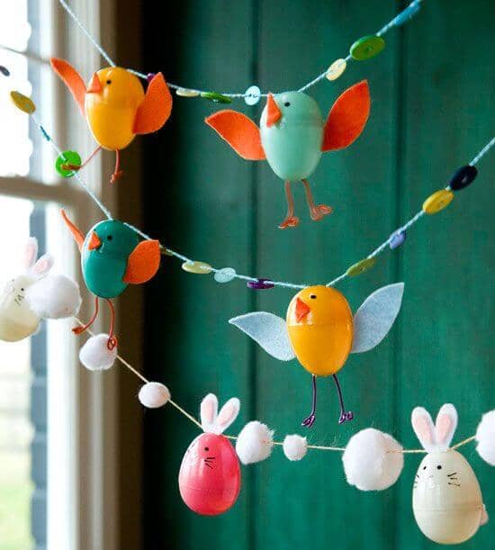 Easter Egg Chicks on a Fun Garland