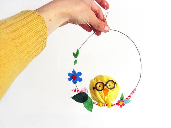 Quirky Yarn Chick on a Hanging Loop