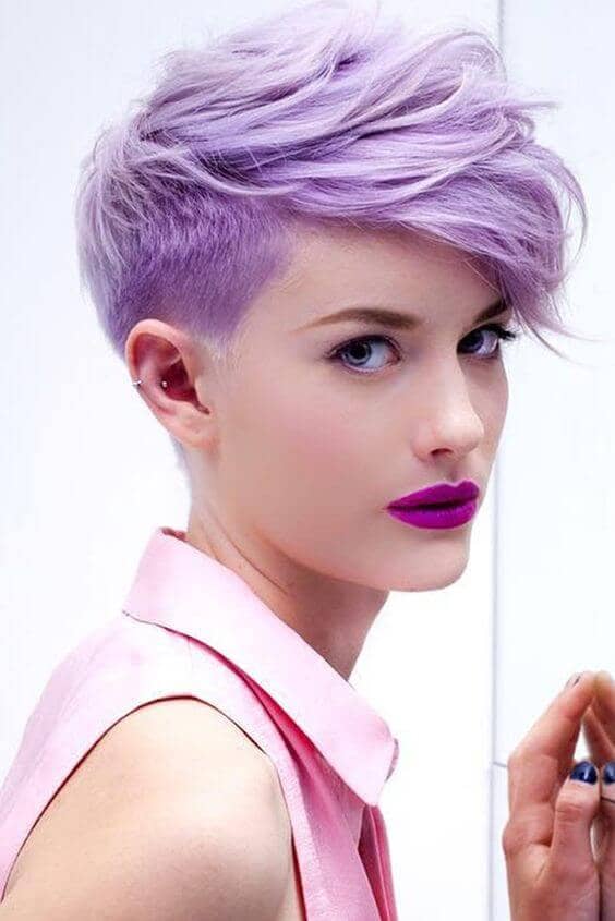 Dreamy Violet Pixie for the Millennial Pixie Cut