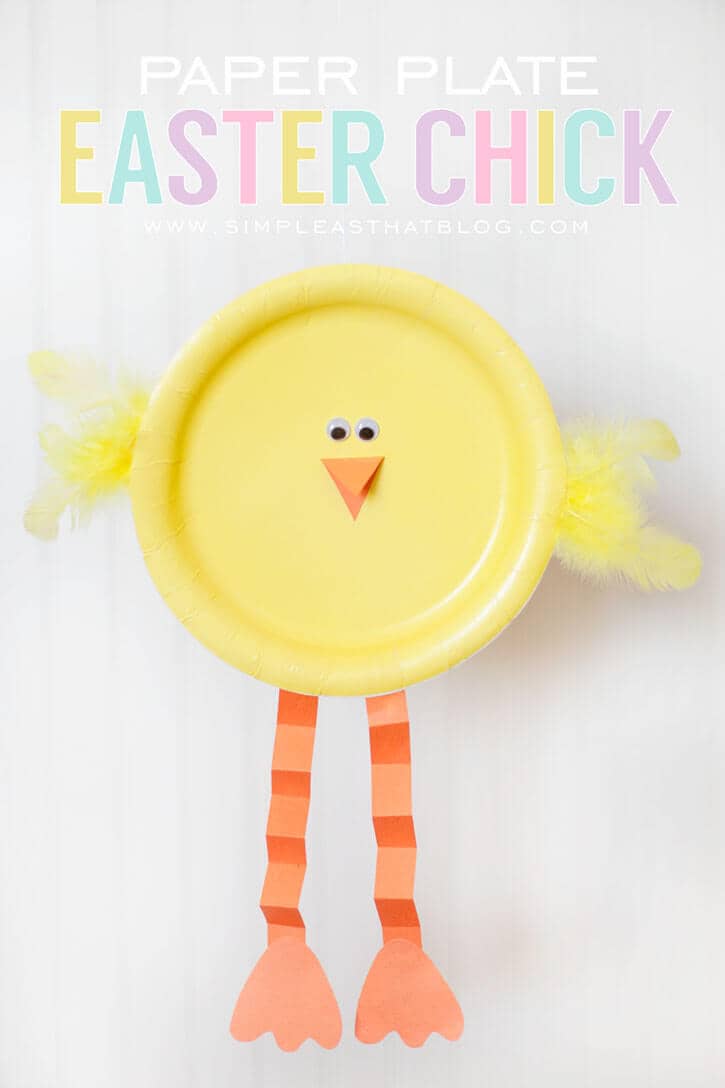 Easy Paper Plate Easter Chick