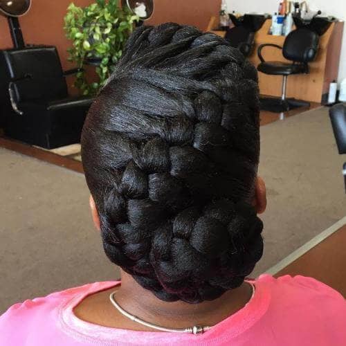 Sophisticated Updo for Braided Natural Hair