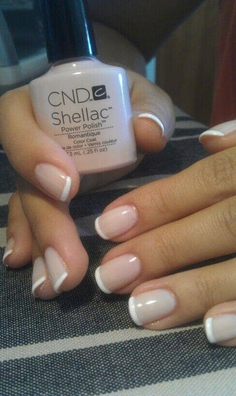 Traditional French Manicure with Shellac