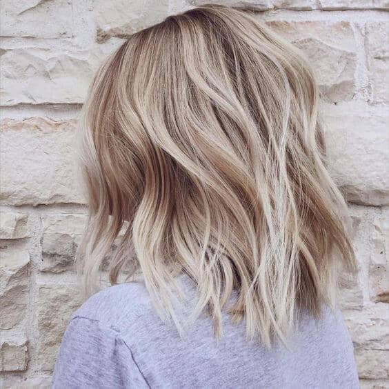 Piecy Warm Ash Blonde Lob Short Blonde Hairstyle