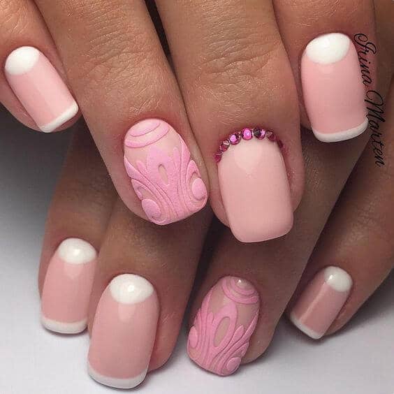 Perfectly Pink and Polynesian Inspired Gel Nail Polish