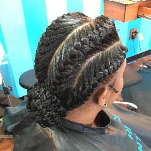 Multiple French Goddess Braids