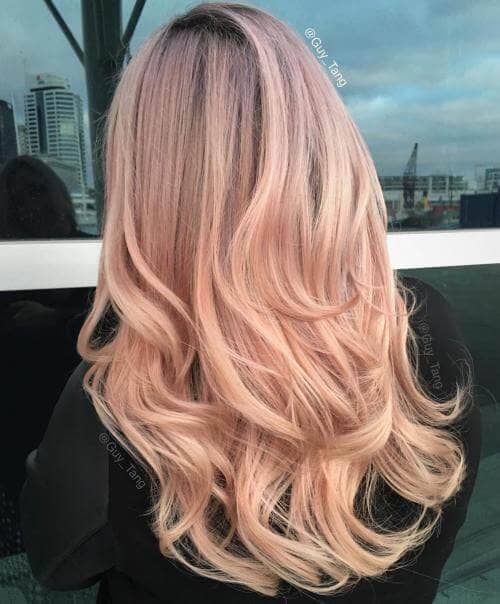 Long Strawberry Pink Layered Hair Style for Straight Hair